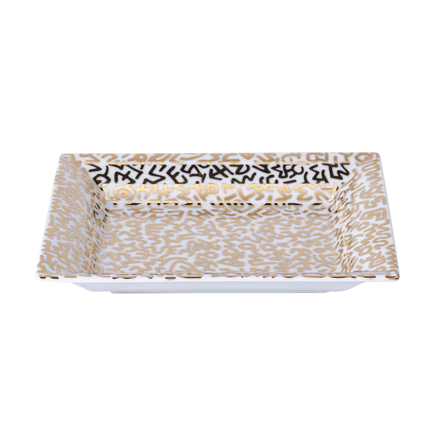 Keith Haring Limoges Porcelain Tray Gold