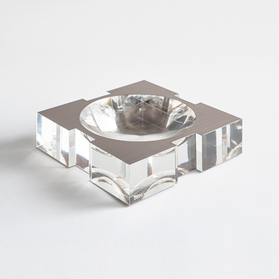 Carter Acrylic Bowl Brushed Platinum Small