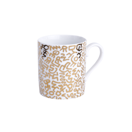 Keith Haring Limoges Porcelain Mug Gold