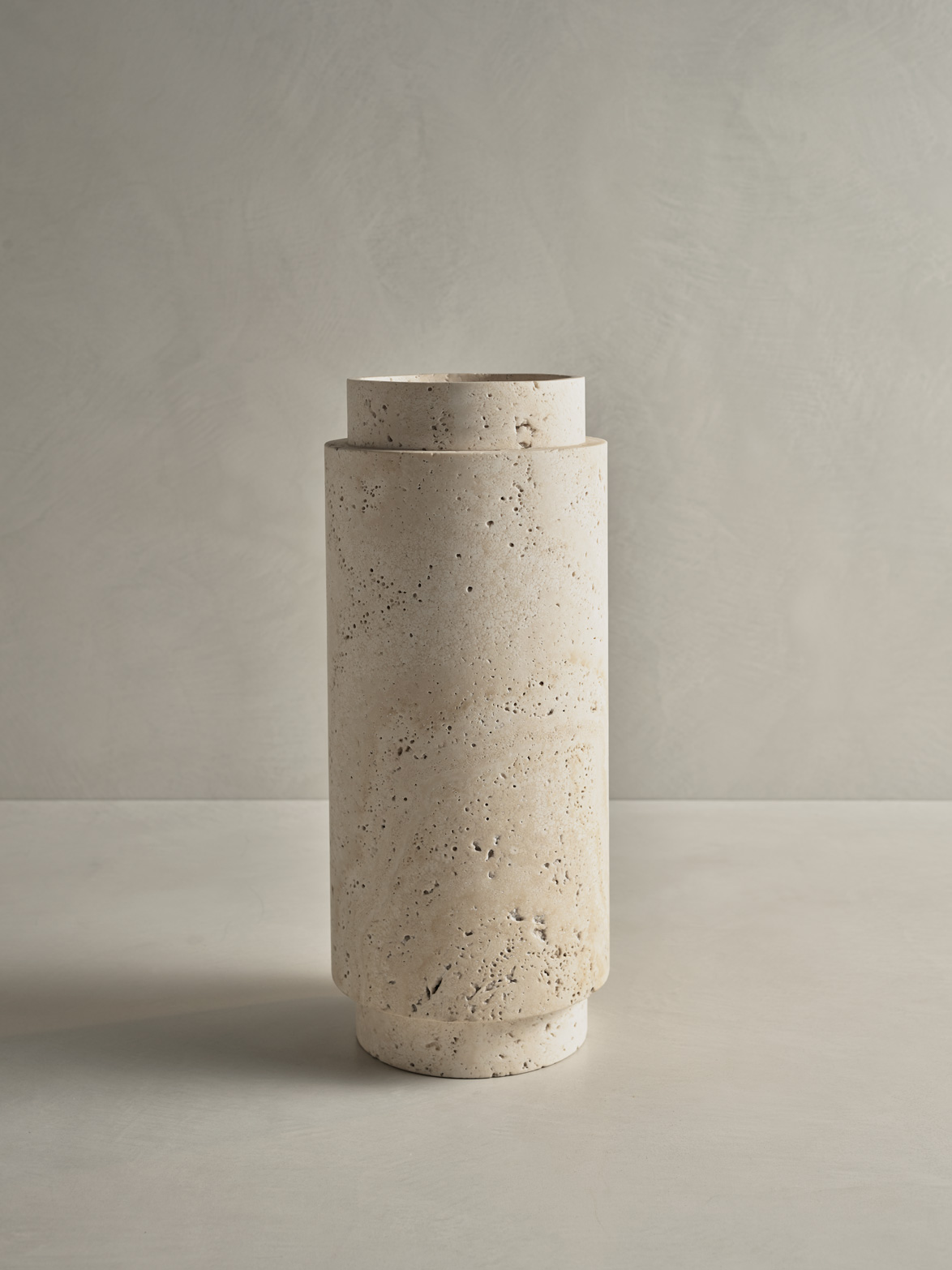 Pillar Vase Travertine Large