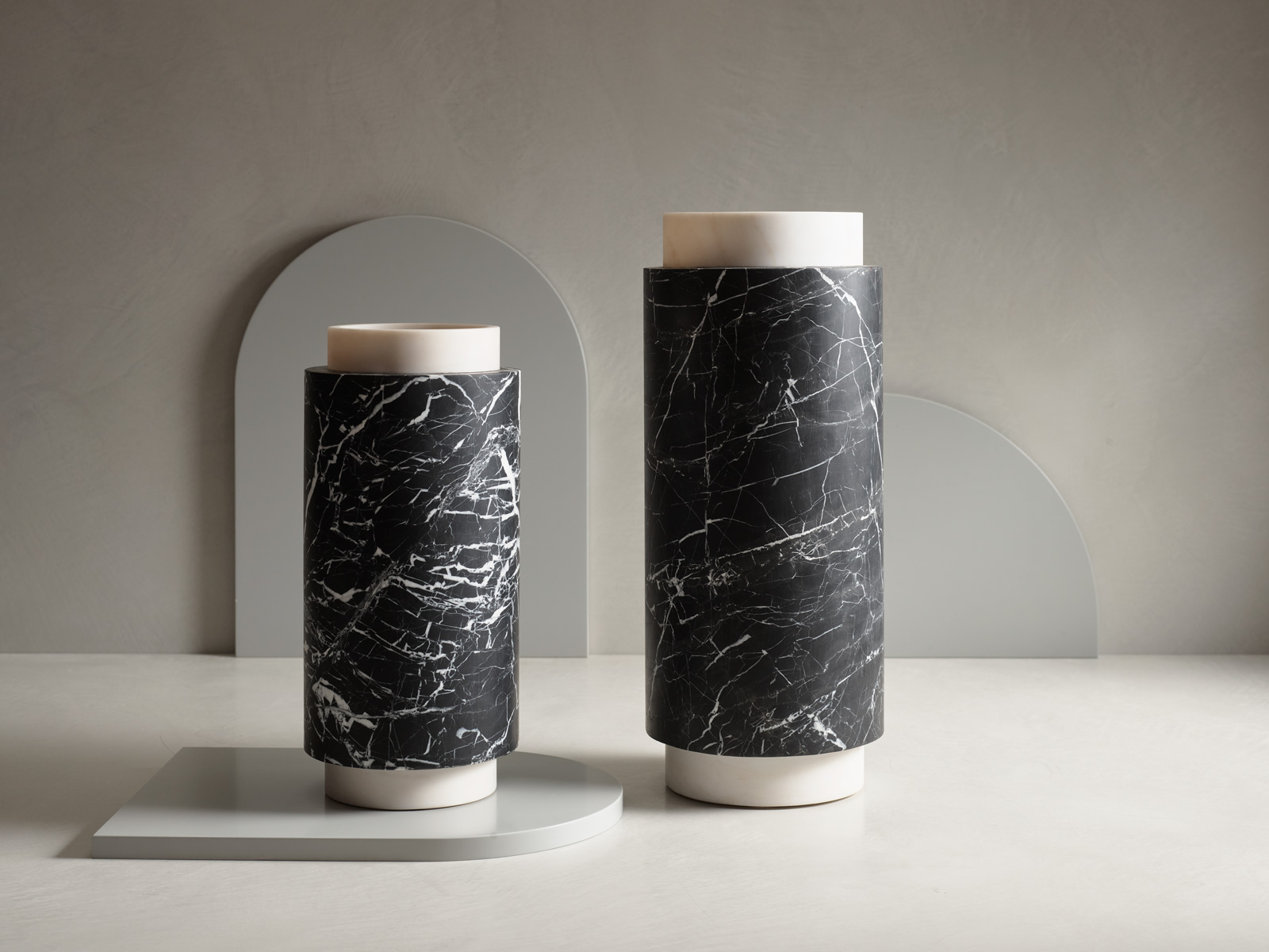 Pillar Vase Bianco & Nero Medium