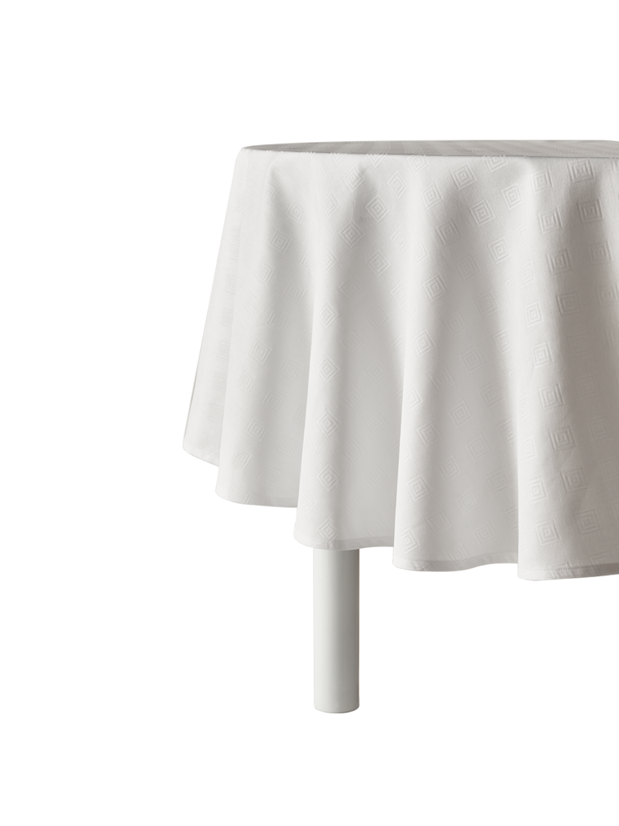 Hellenica Tablecloth Round White