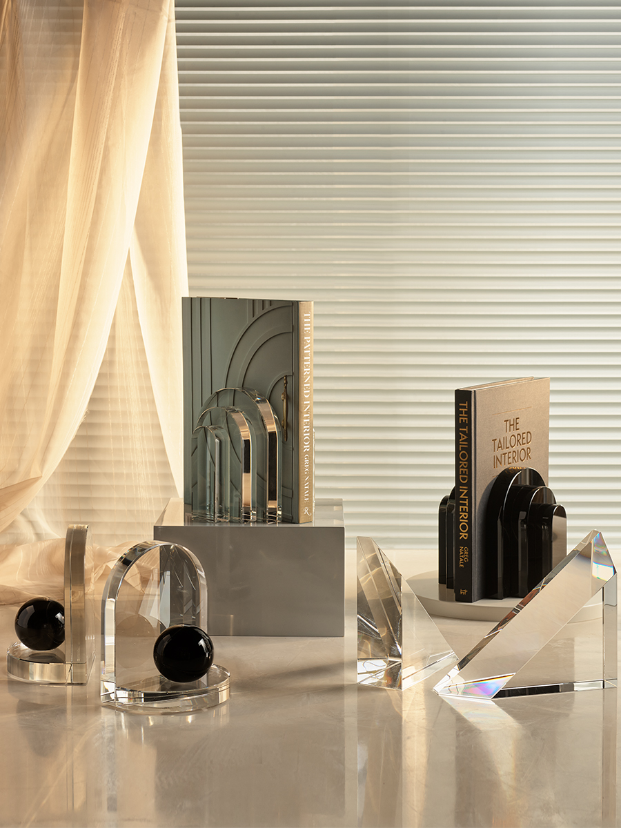 Palazzo Crystal Bookends Onyx Black
