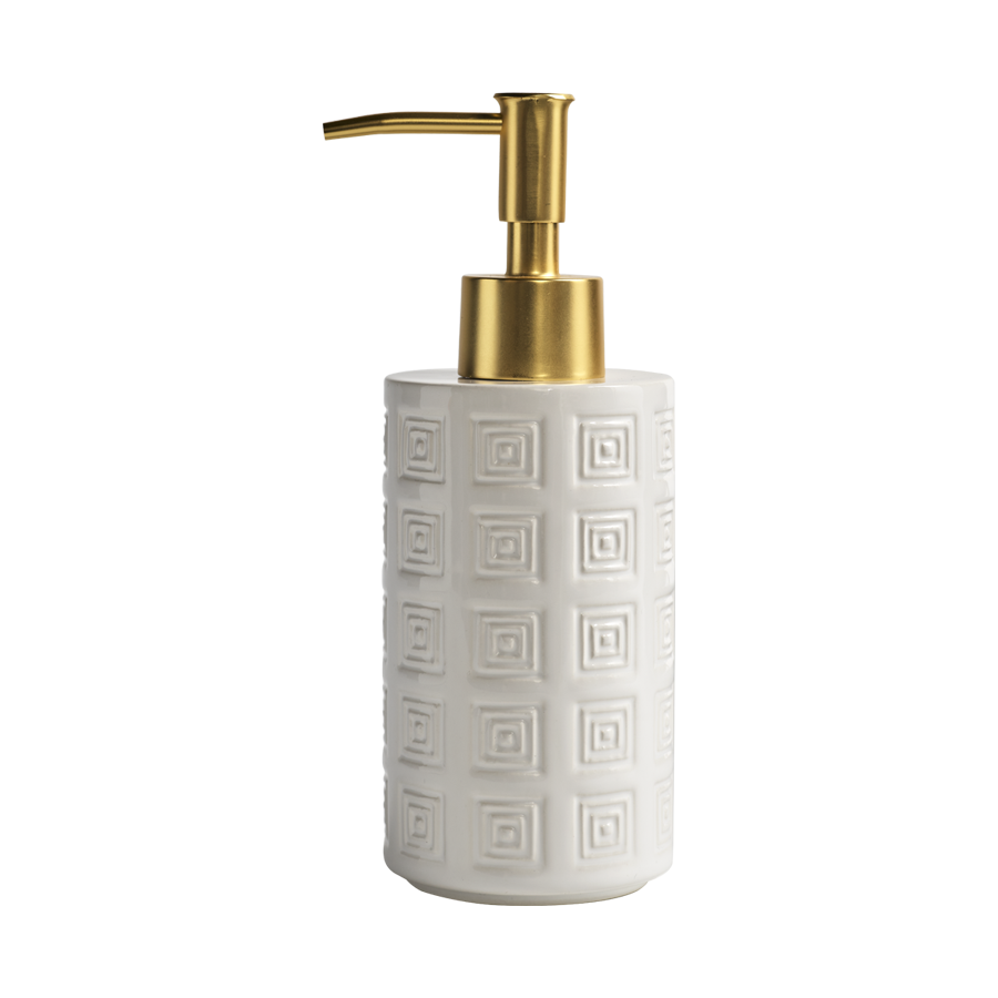 Hellenica Soap Pump White with Brass Pump