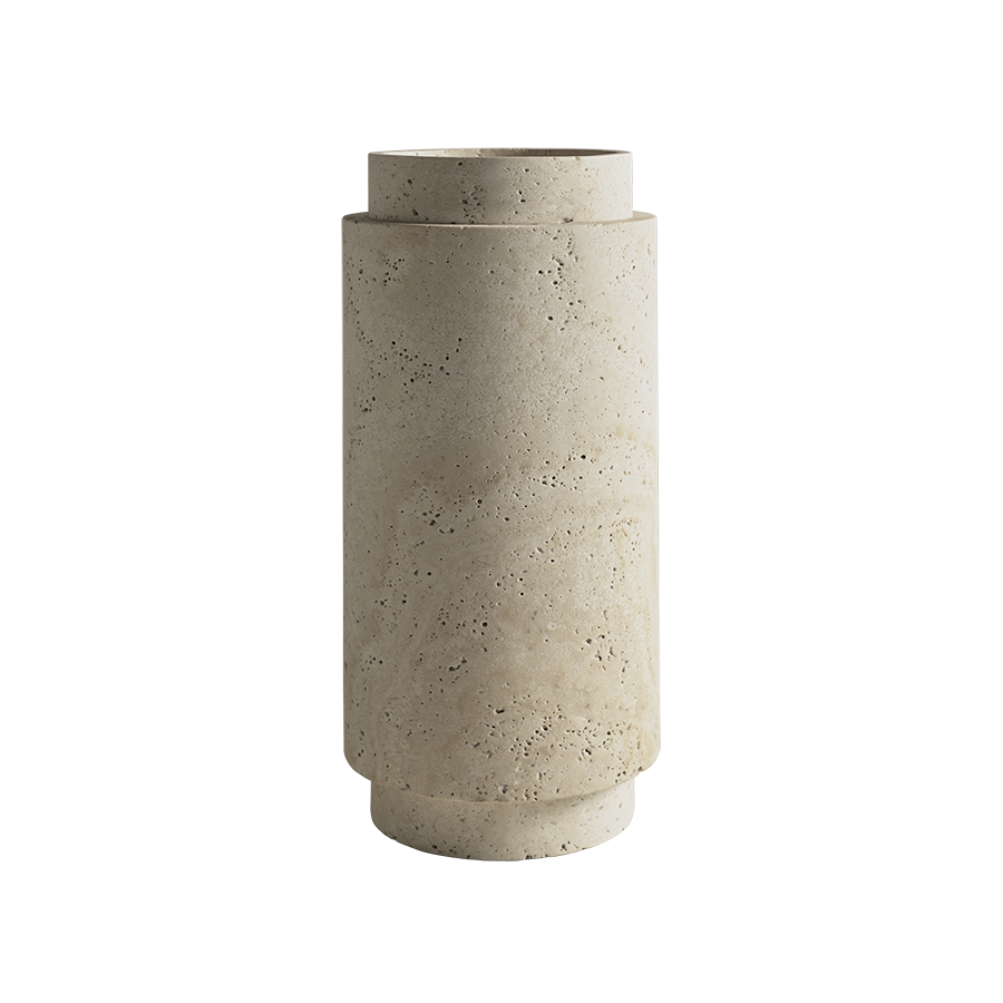 Pillar Vase Travertine Medium