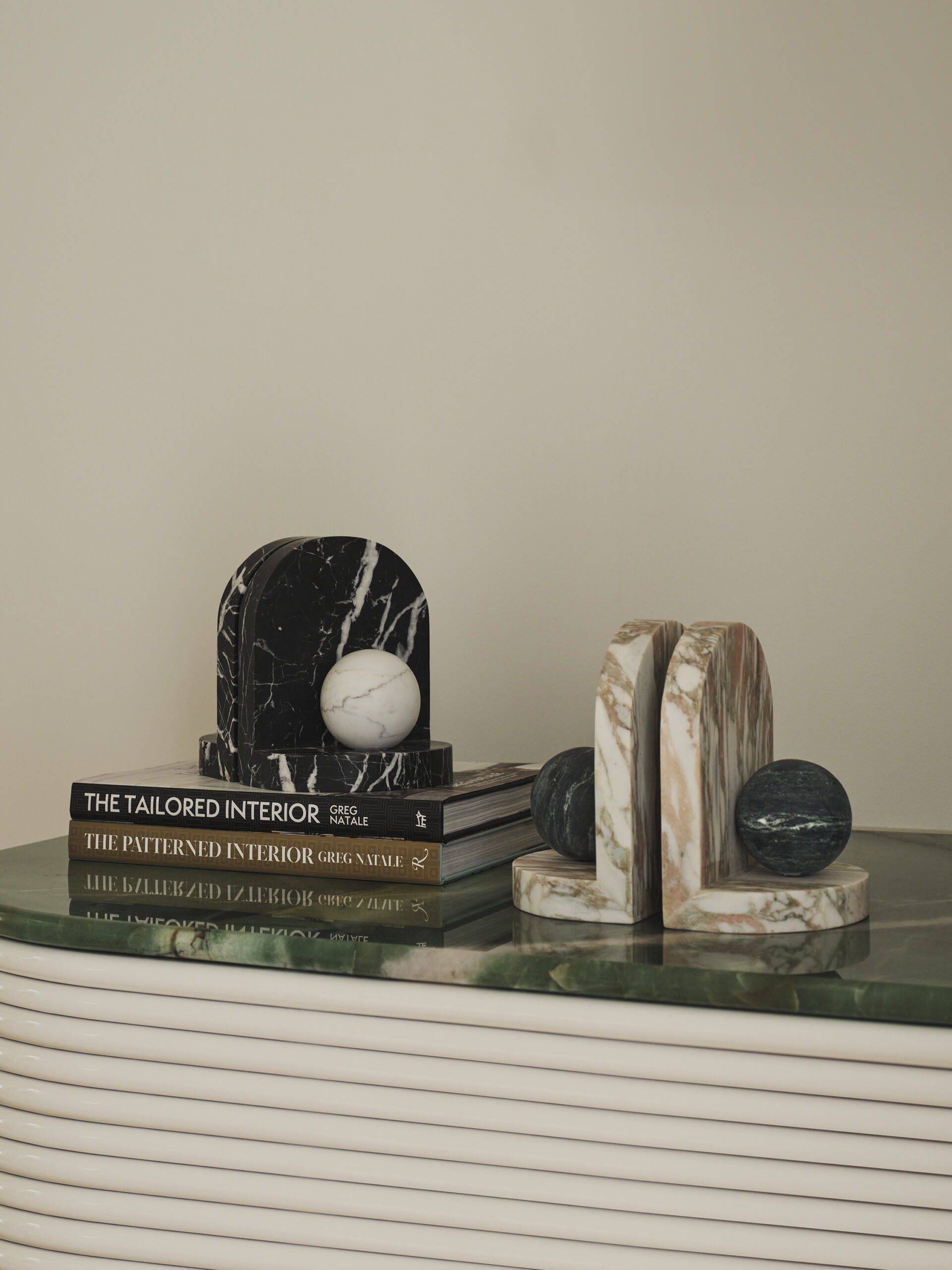 Blitz Marble Bookends Verde & Rose