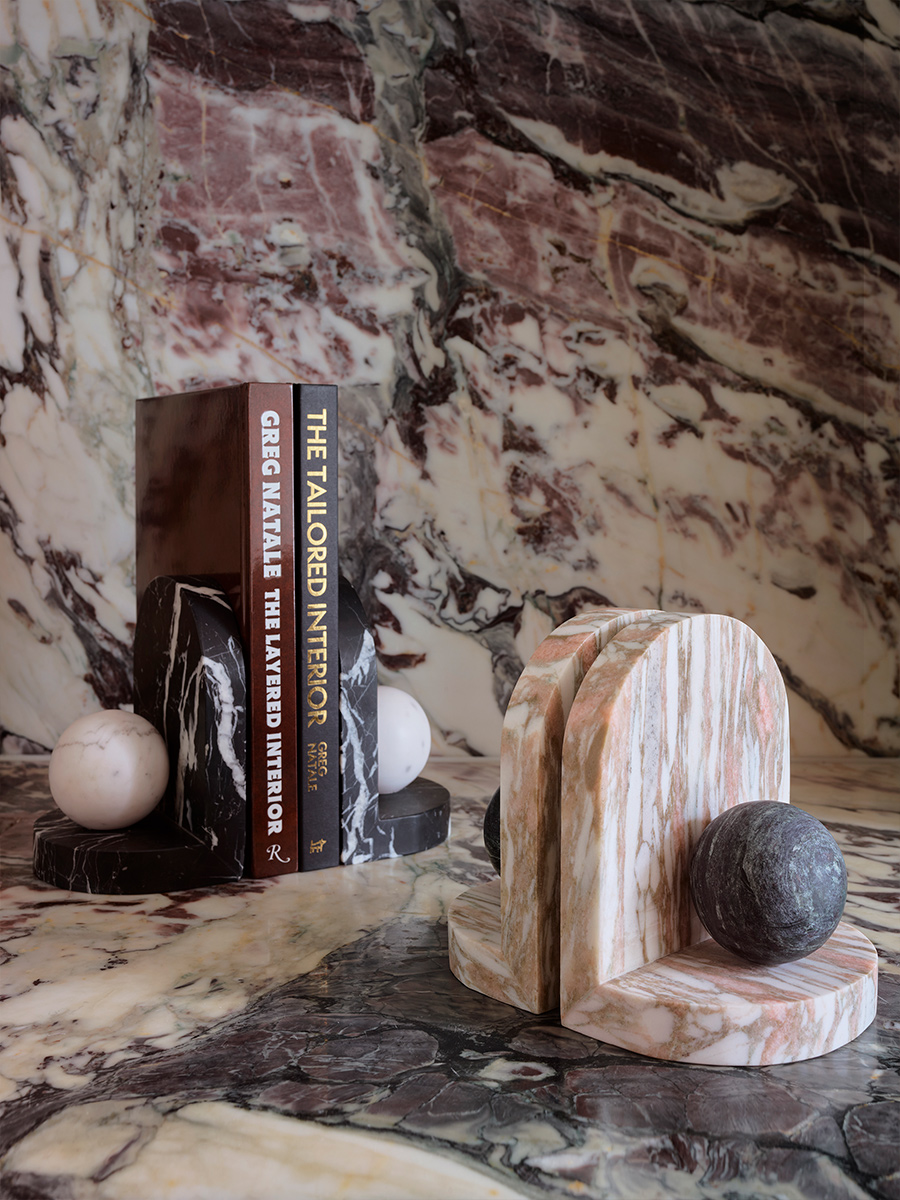 Blitz Marble Bookends Verde & Rose