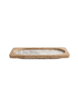 Caldera Tray Arabescato & Travertine