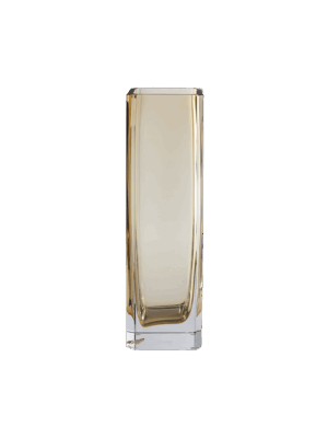 1977 Crystal Vase Amber Large