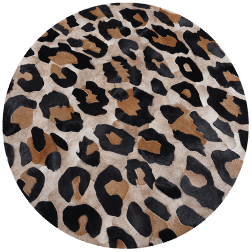Amur Caramel & Black Hide Rug Round