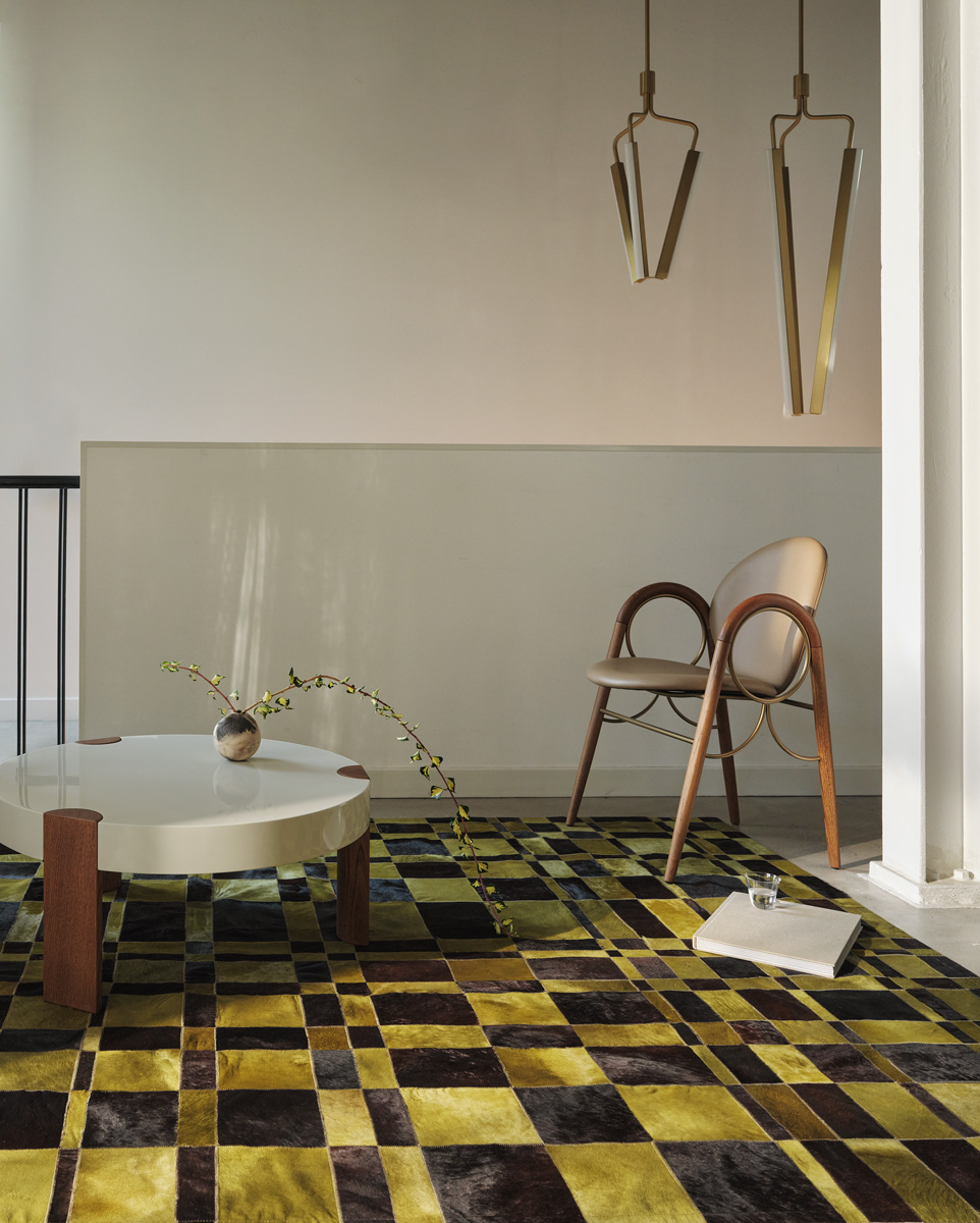 Visiona Hide Rug Chartreuse